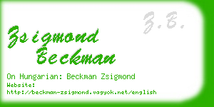 zsigmond beckman business card